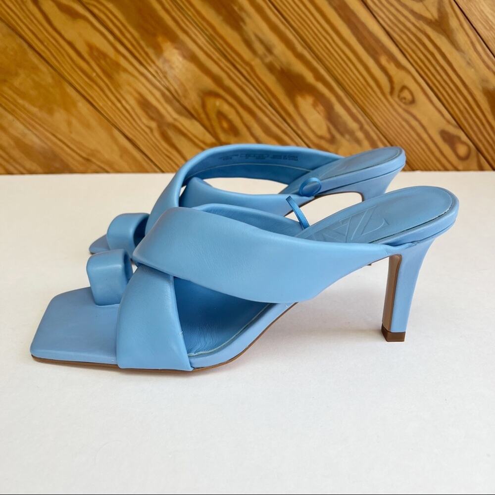 Zara Square Toe Padded Heeled Leather Heel - Picture 8 of 12